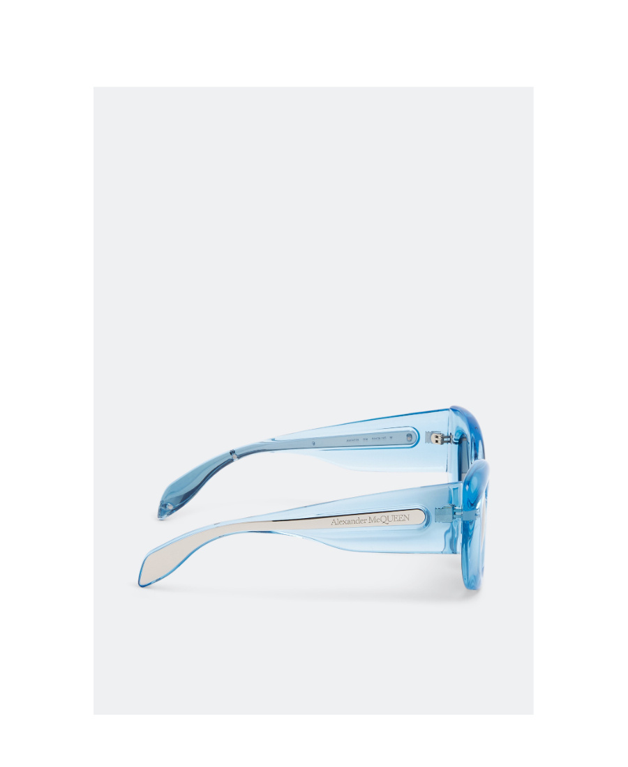 Alexander Mcqueen Light-blue Acetate The Curve Sunglasses In Blue