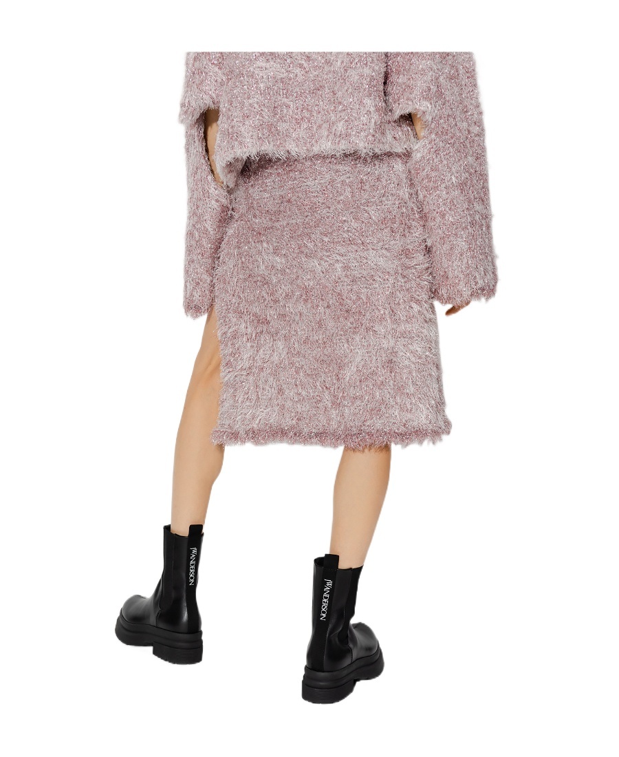 Jw Anderson Side-slit Skirt In Nude