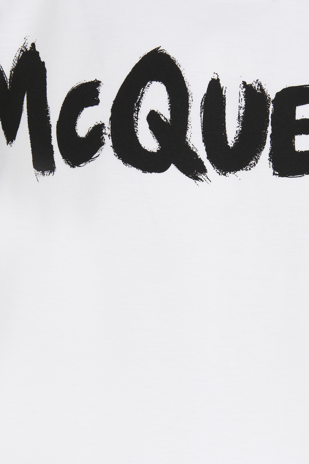 Alexander Mcqueen Mcqueen Grafitti Logo Cotton T-shirt In White