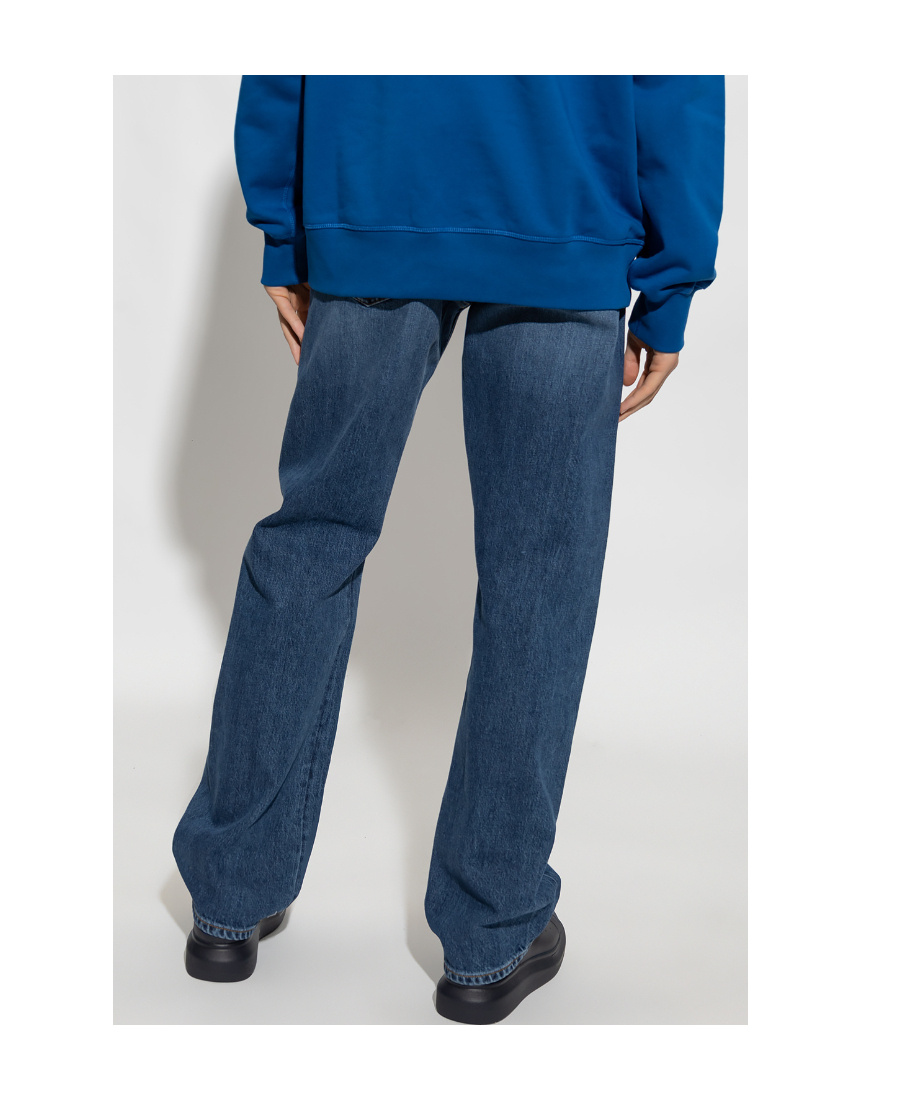 Alexander Mcqueen Turn-up Cuff Straight-leg Jans In Blue