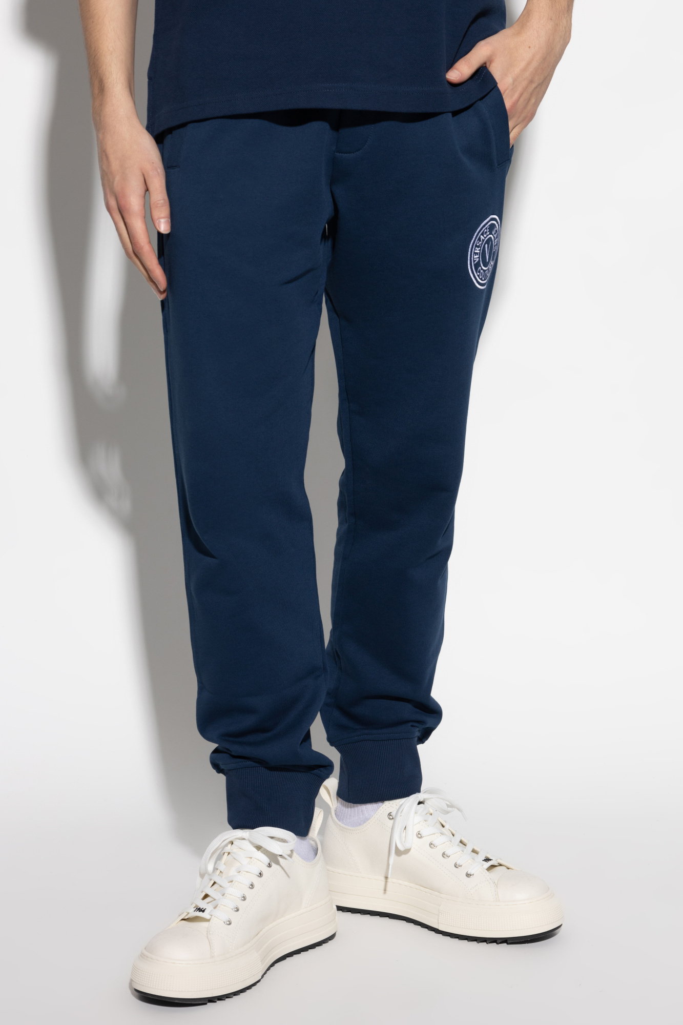 Versace Jeans Elastic Waist Sweatpants In Black