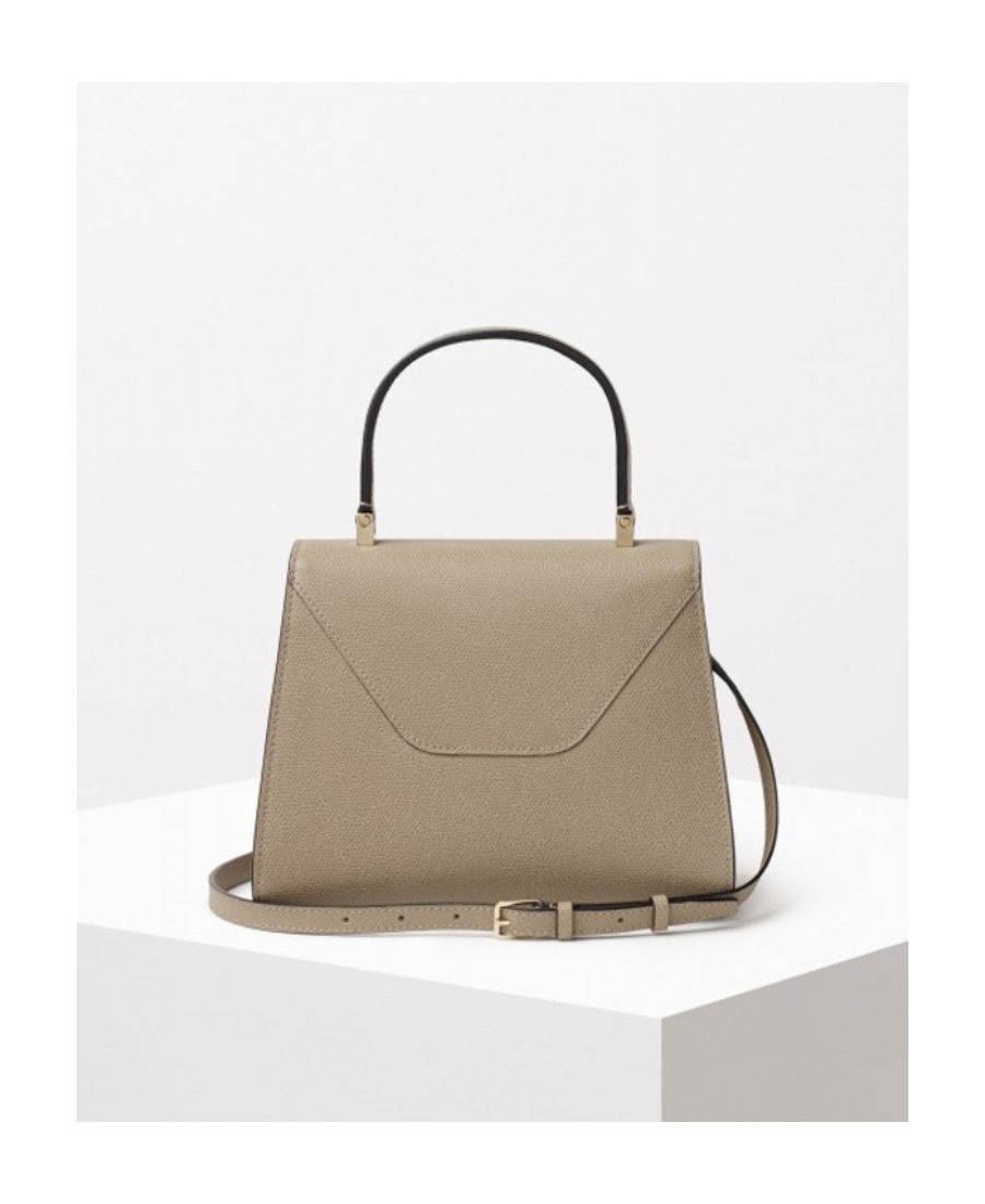 Valextra Mini Iside Grained Leather Bag In Nude