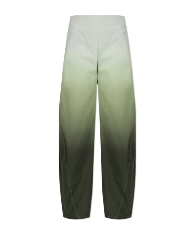 Alaïa Gradient Twisted Seam Round Trousers In Green