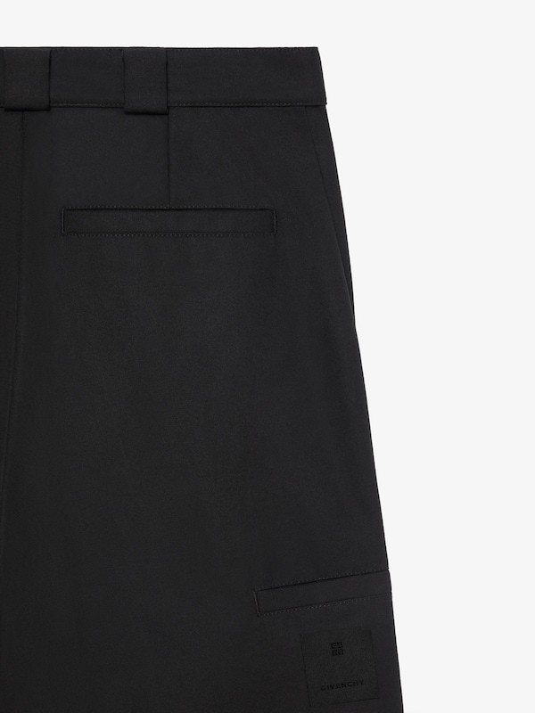 Givenchy Pleated Canvas Wide Trousers In Black