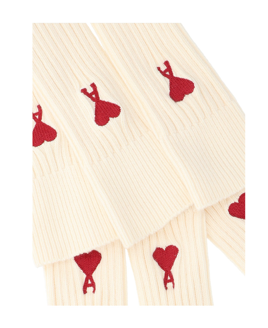 Ami Alexandre Mattiussi Logo Socks Set In Nude
