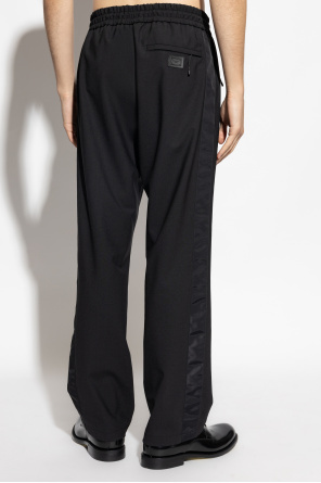 Dolce & Gabbana Drawstring Straight-leg Trousers In Black