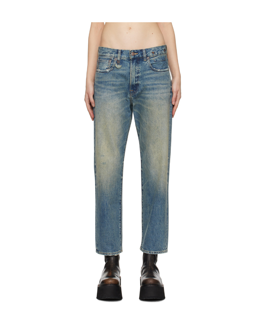 R13 Cropped Wide-leg Jeans In Blue