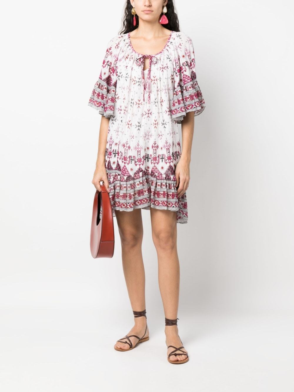 Isabel Marant Étoile Minikleid Aus Bedruckter Baumwolle In White