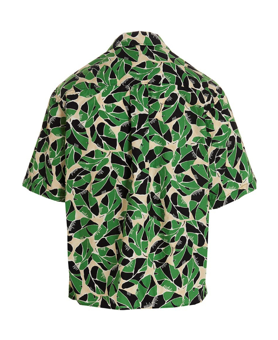 Dsquared2 Botanical-print Short-sleeved Shirt In Green