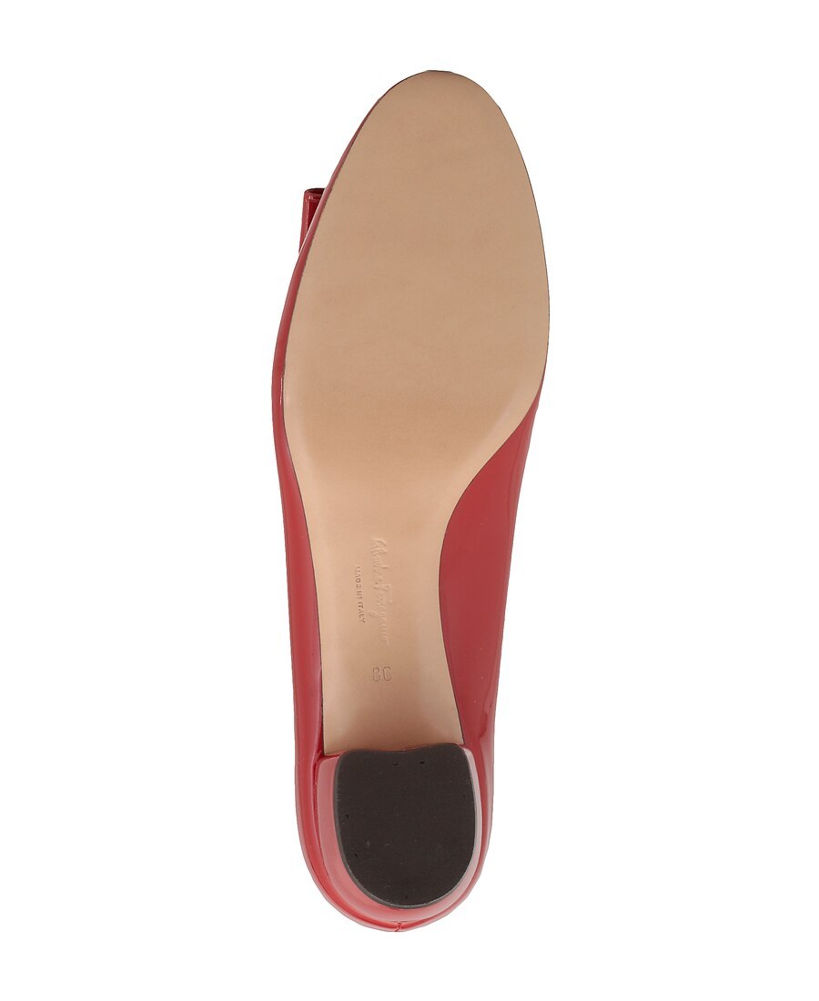 Ferragamo Vara Bow-detail Leather Pumps In Red