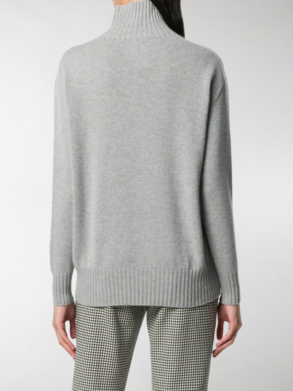 Max Mara Cashmere Polo-neck Sweater In Gray