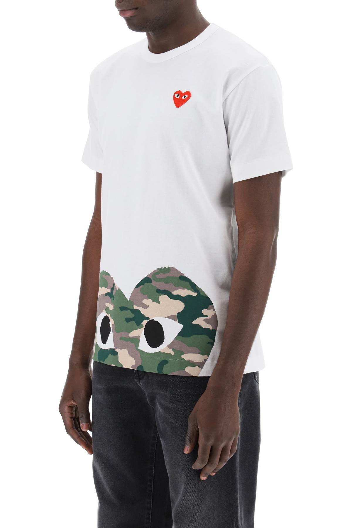 Comme Des Garçons Play Comme Des Garcons Play Camouflage Edge Heart Kawakubo Rei Short Sleeve White