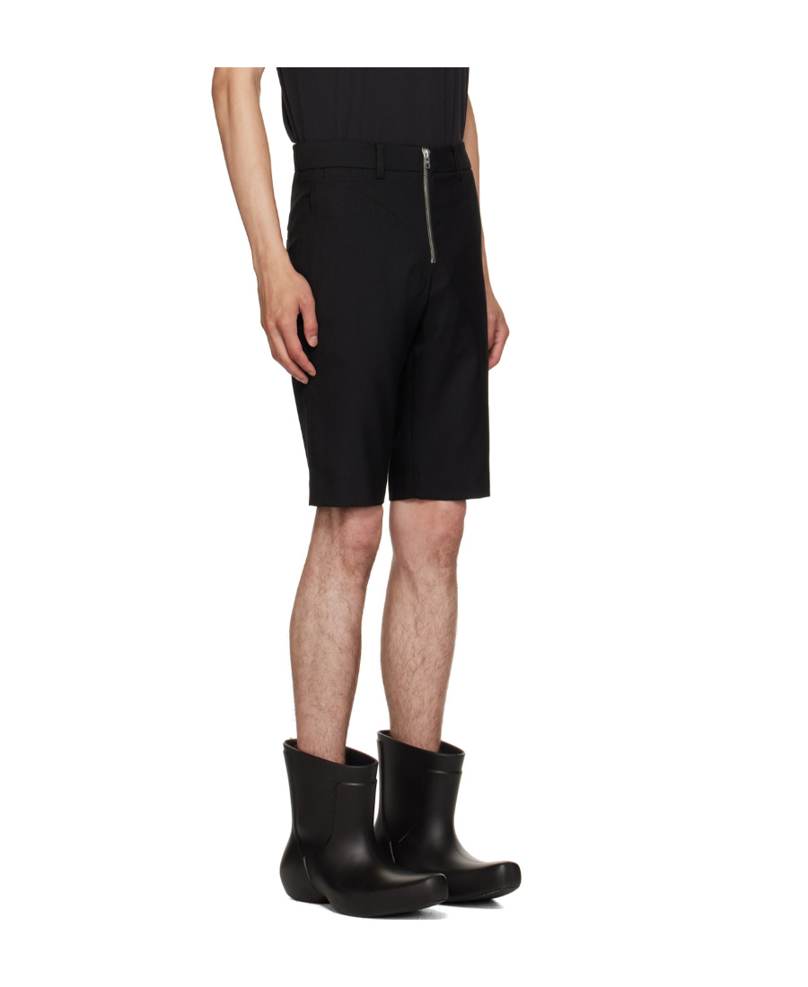 We11 Done Slim-fit Belt-loop Shorts In Black