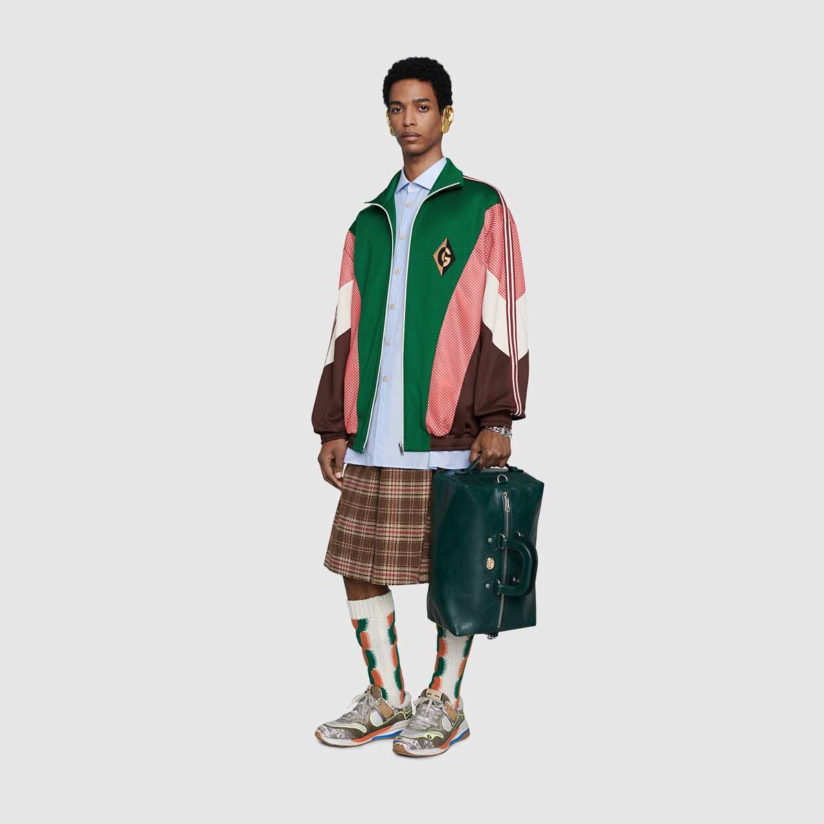 Gucci Gg Diamond Patch Casual Jacket In Red