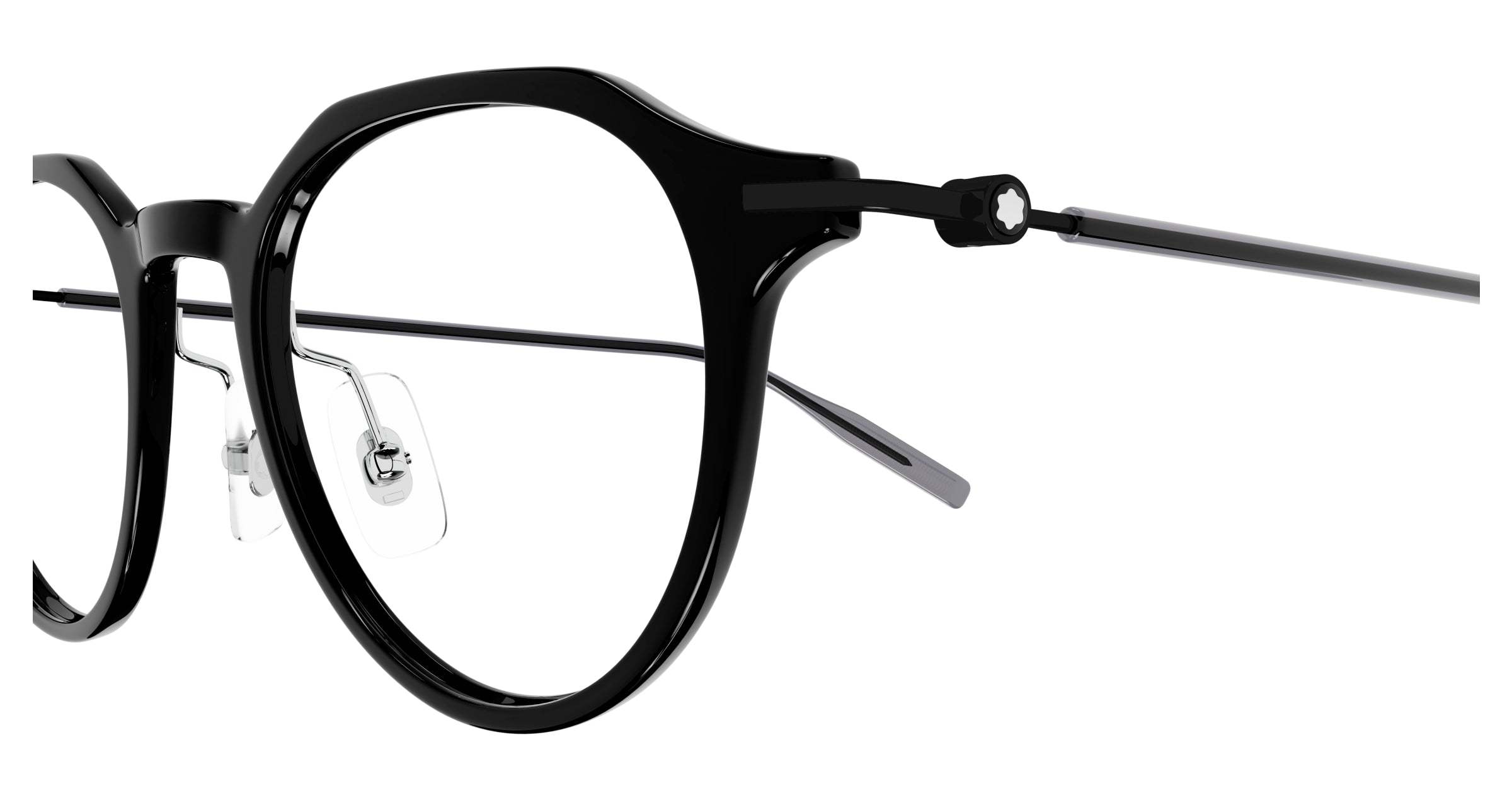 Montblanc Round-frame Glasses In Black