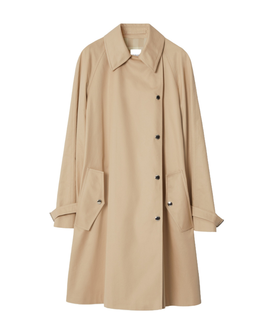 Burberry Button-up Oversized Parka Coat In Nude
