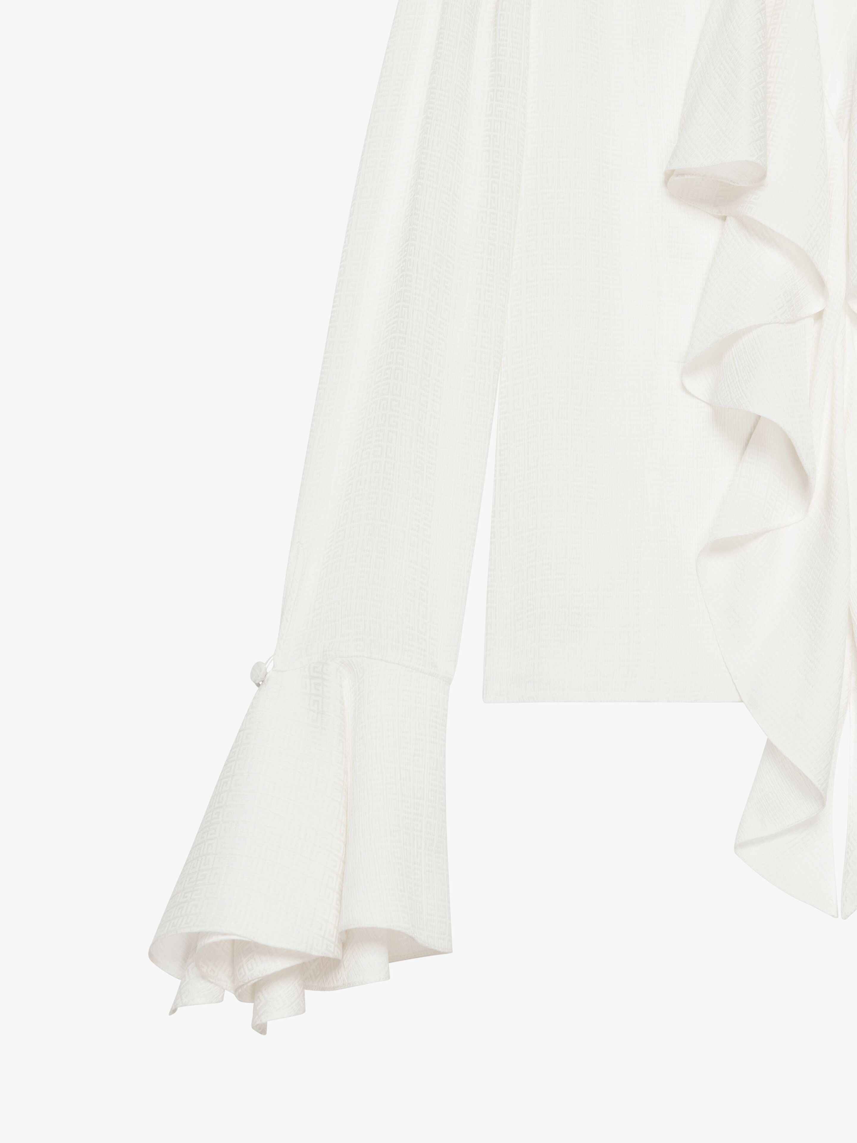 Givenchy Womens White V-neck Ruffle-trim Silk Blouse In White