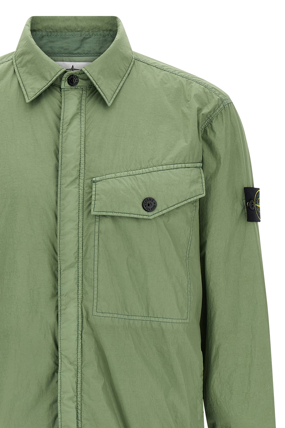 Stone Island Garment Dyed Crinkle Reps Ny Puffer Jackets Green In Green