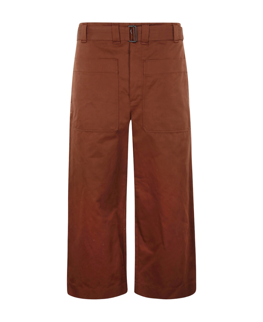 Lemaire Wide-leg Cotton-linen Trousers In Red
