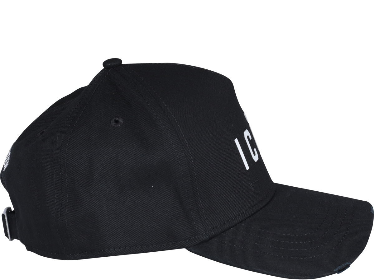 Dsquared2 Dsquared Man Black Cotton Baseball Cap In Black
