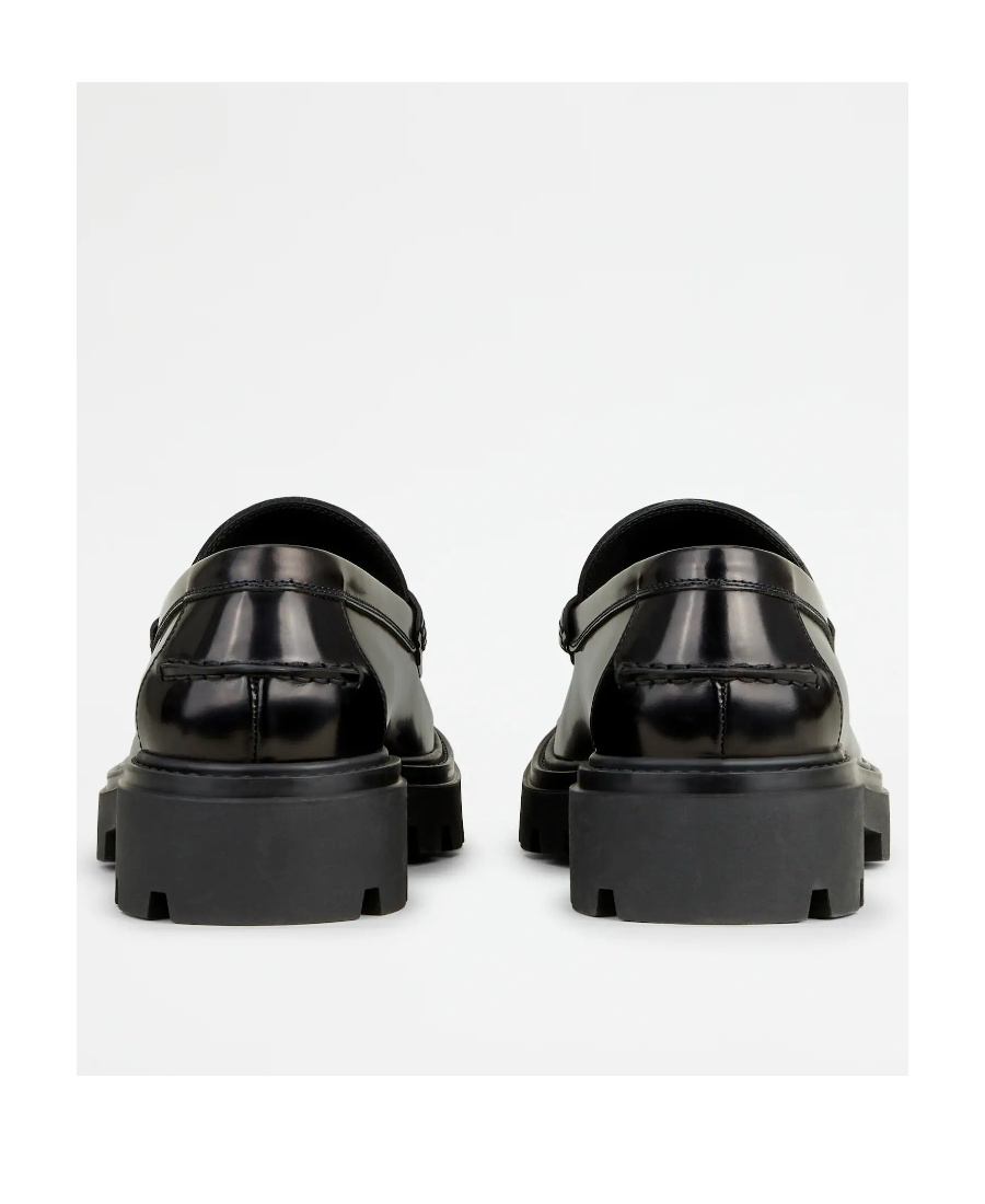 Tod's T Monogram Ridged Loafers In Black