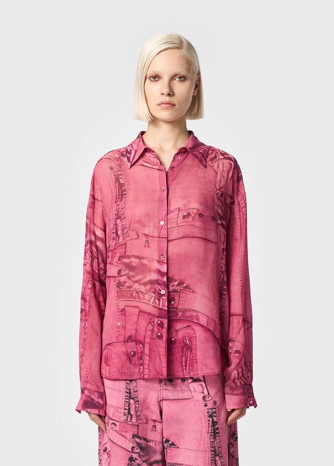 Blumarine Long-sleeved Shirt In Red