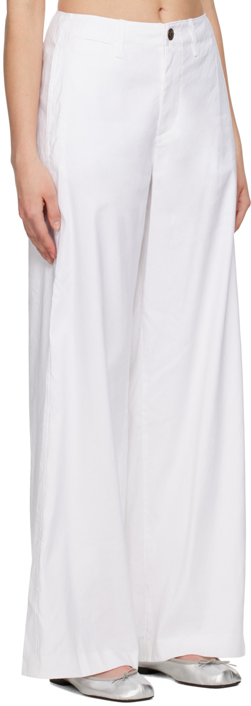 Rag & Bone Belt Loop Belt Casual Pants In White