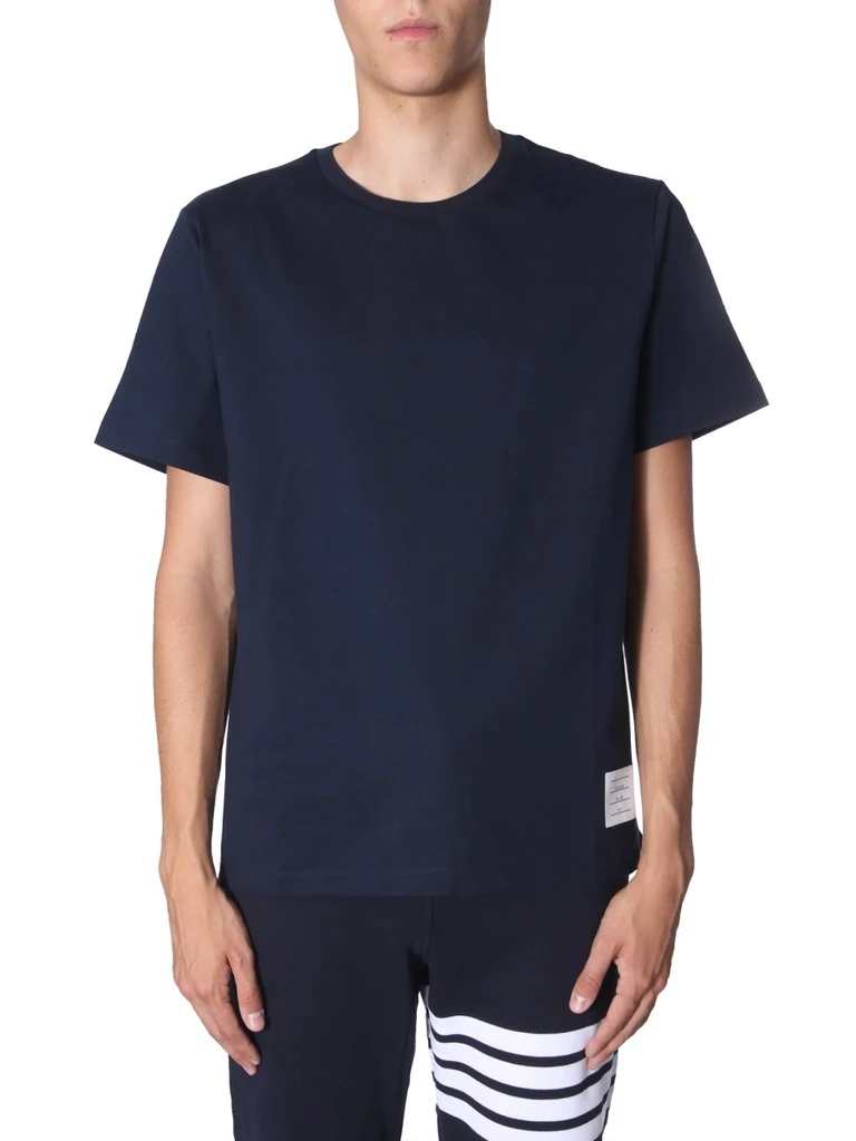 Thom Browne Logo-patch Short-sleeve T-shirt In Black