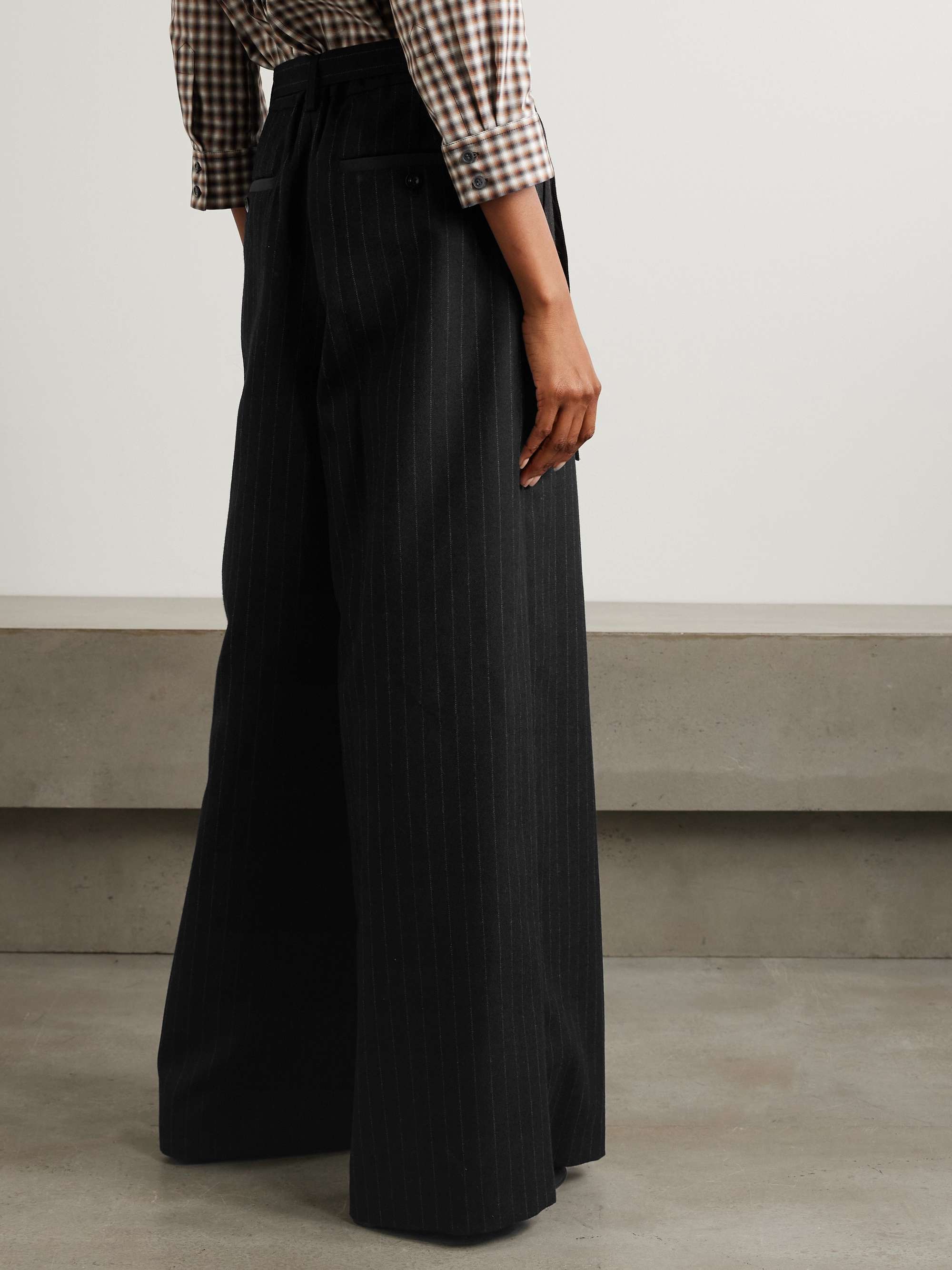 SACAI PINSTRIPED PALAZZO PANTS 