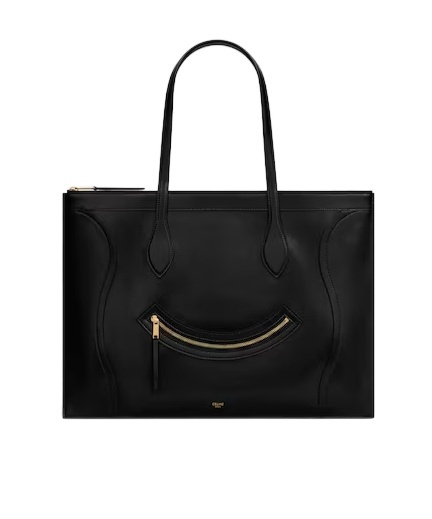 Celine Flat Cabas New Luggage In Glossy Calfskin In Black