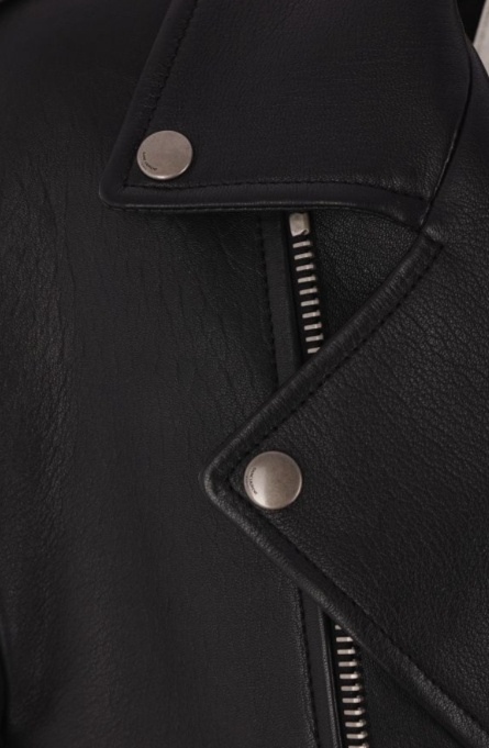 Saint Laurent Leather Jacket In Black