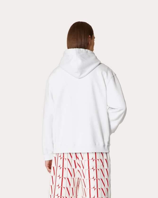 Valentino Cotton Sweatshirt With Vltn Logo In White