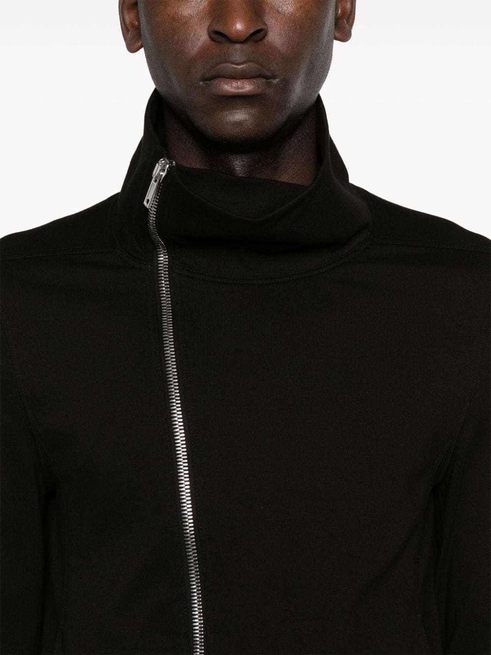 Rick Owens Bauhaus Organic Cotton Zip-up Sweatshirt In Black
