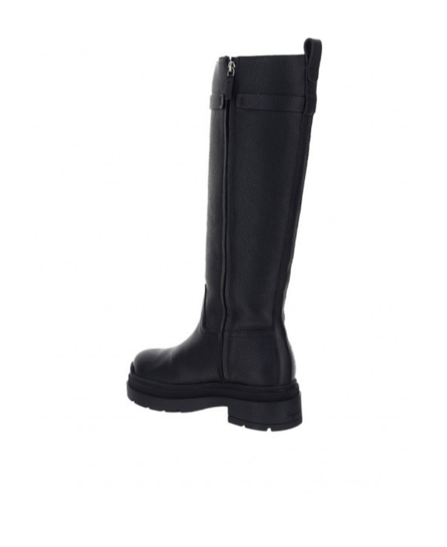 Ferragamo Vara Chain Knee-high Boots In Black