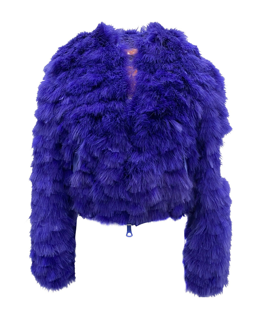 Dsquared2 Feathers Bomber Jacket Women In Blue