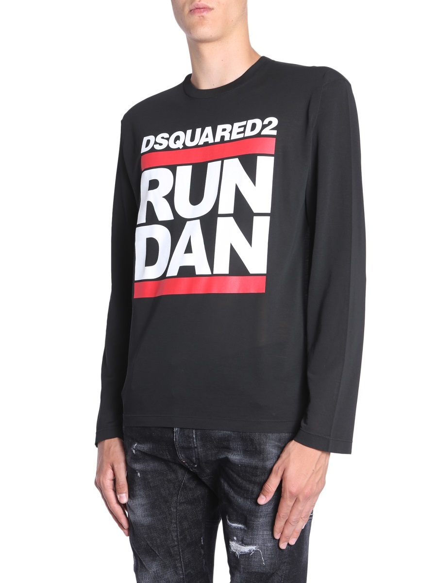 Dsquared2 Run Dan Printed T-shirt In Black