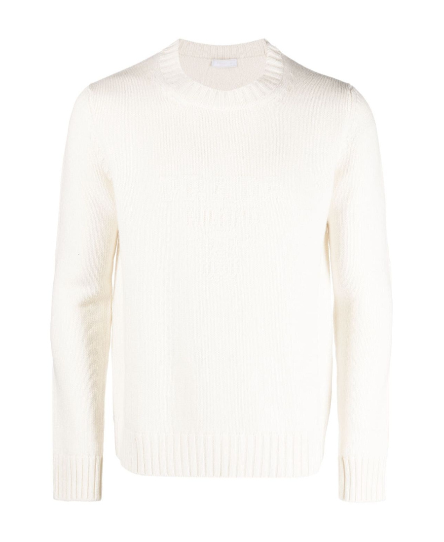 Prada Logo-embroidered Jumper In White