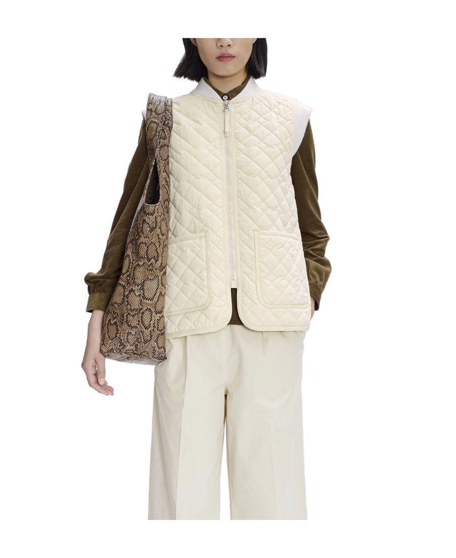 Apc Elea Quilted Gilet In Nude