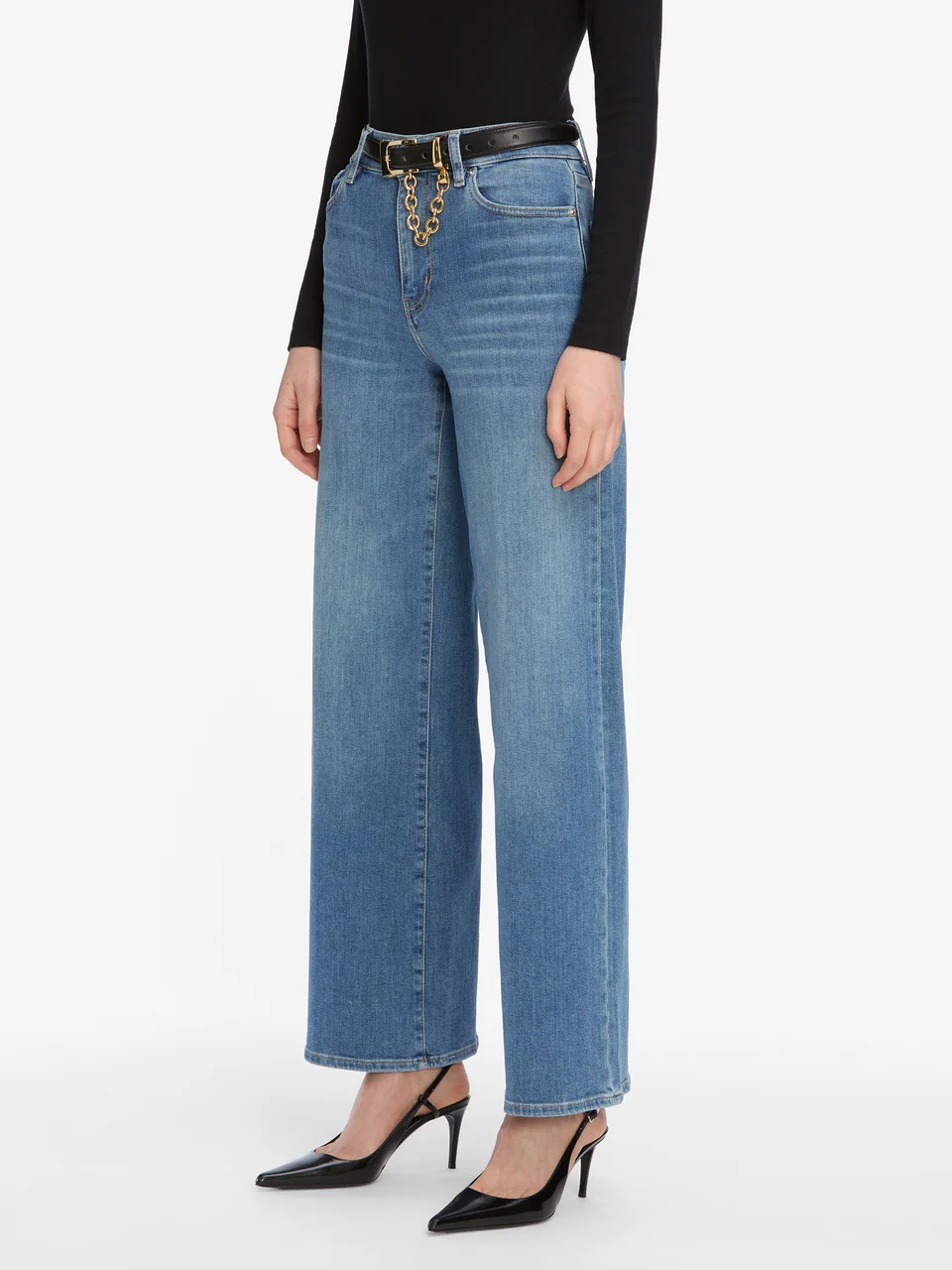 Frame High-waisted Wide-leg Jeans In Blue