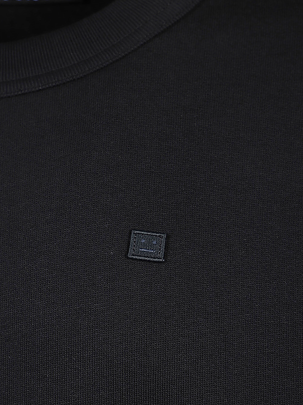 Acne Studios Face Logo Patch Jersey Sweatshirt In Black