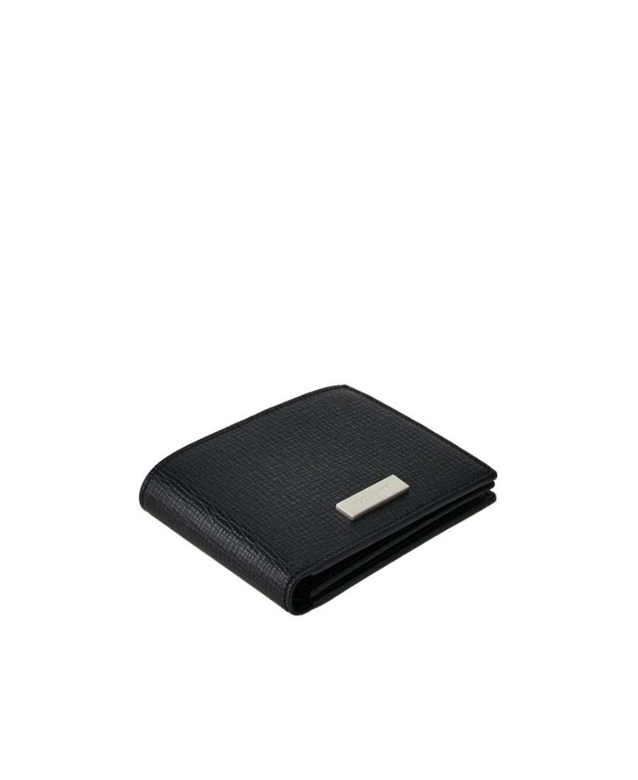 Shop Ferragamo Salvatore Logo Plaque Bi-fold Wallet In Black