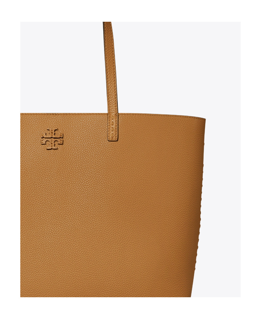 Tory Burch Mcgraw Leather Tote Bag In Brown
