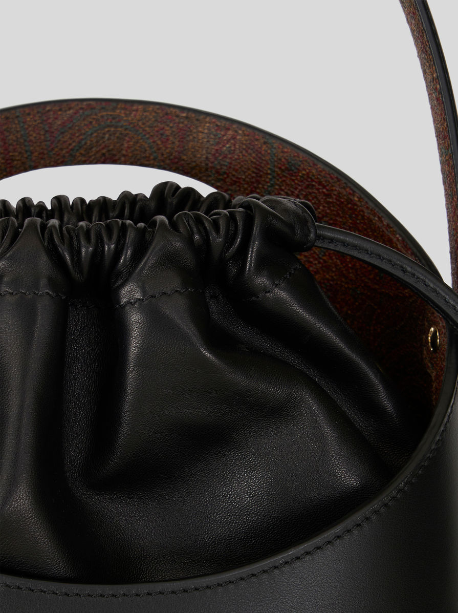 Etro Saturno Bucket Bag In Black