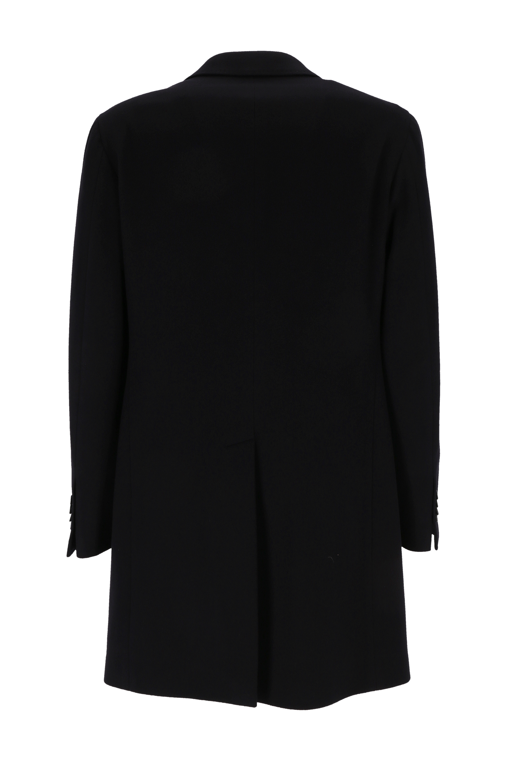 Tagliatore Single-breasted Cut-off Coat With Cashmere Blend In Black