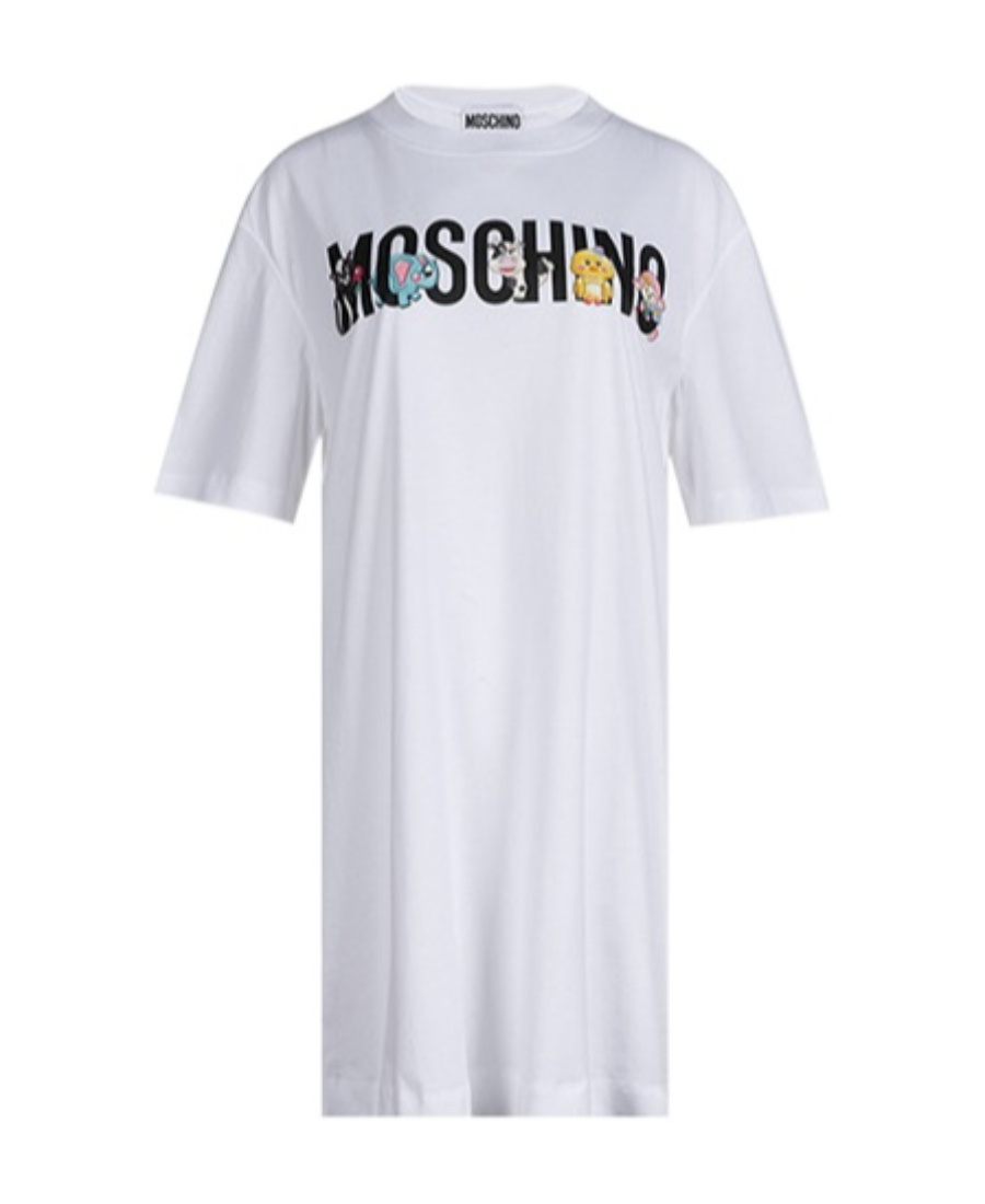 Moschino Short-sleeved T-shirt Dress In Gray