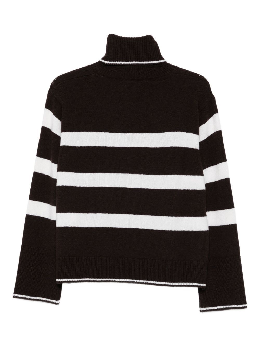 Seventy Striped Turtleneck Sweater In Black
