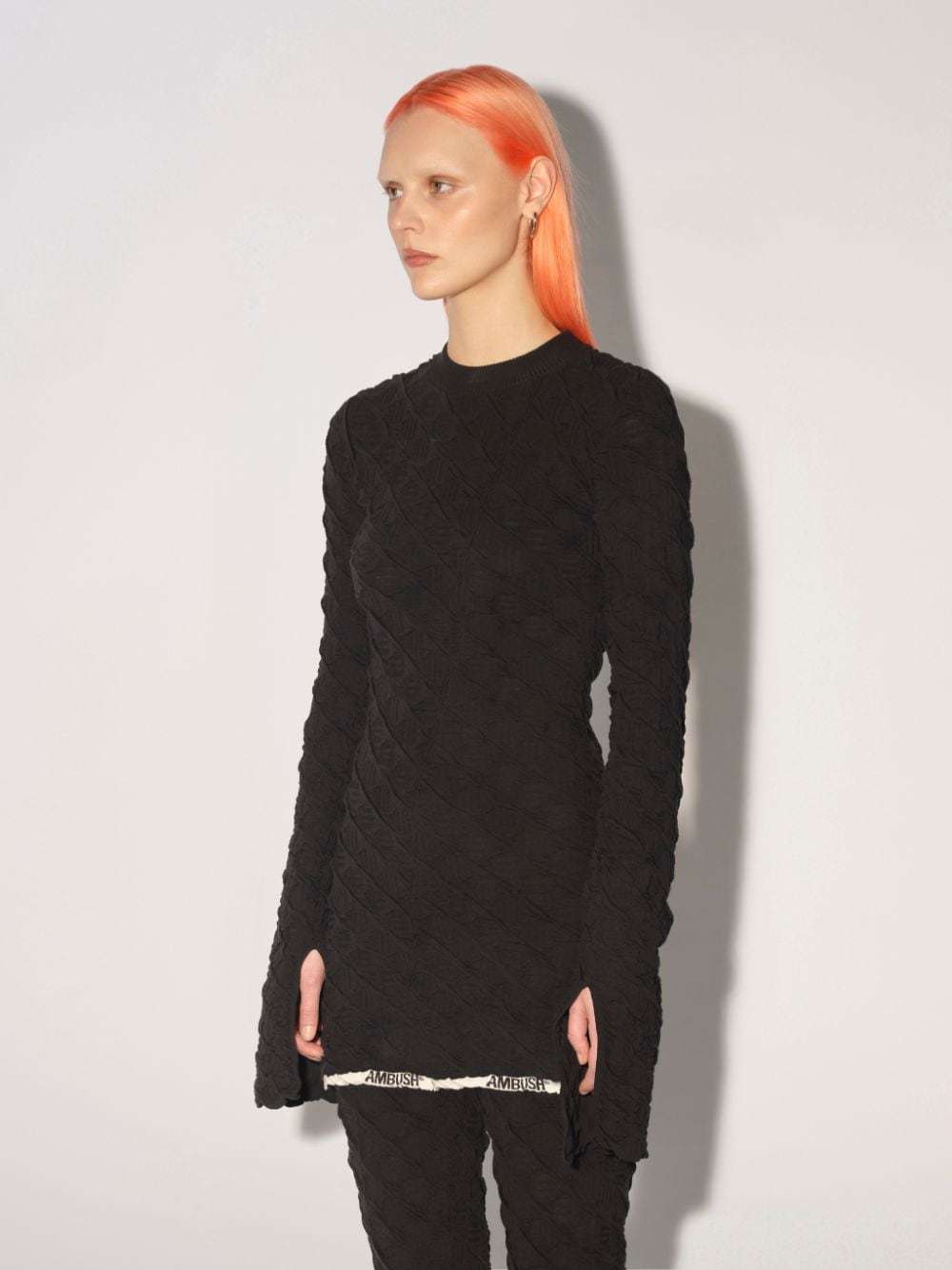 Ambush Textured Logo-hem Knit Jumper In Black
