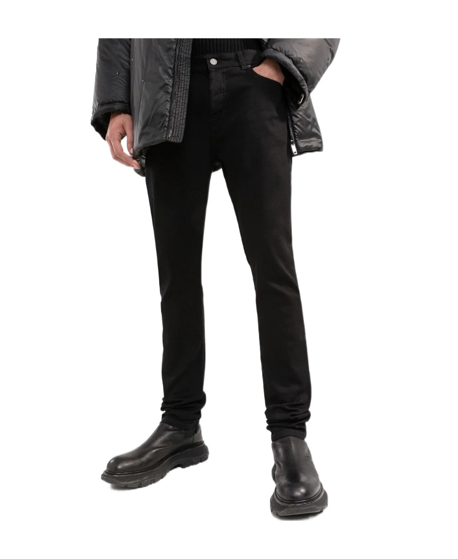 Valentino Dark-wash Slim-fit Jeans In Black