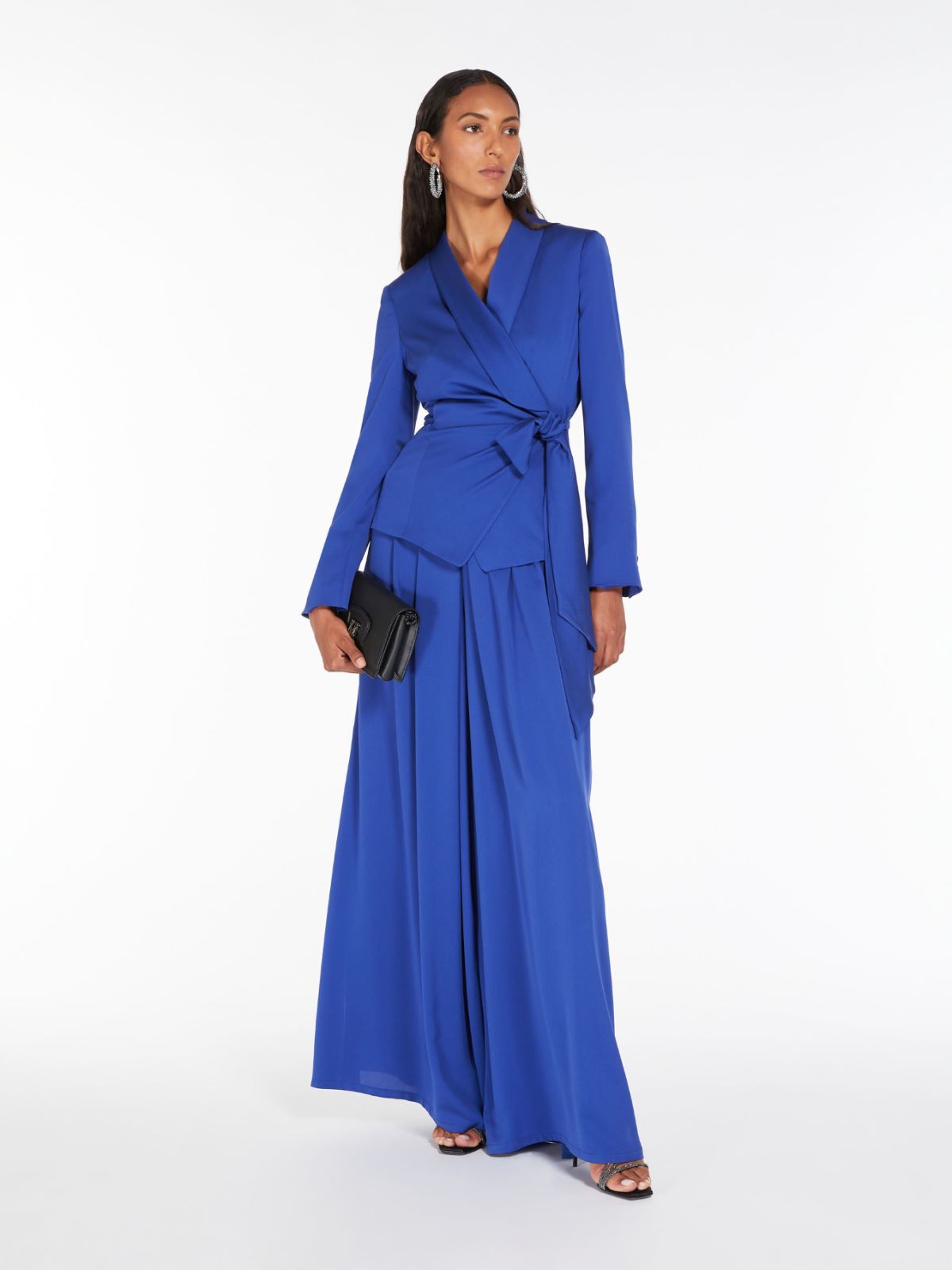 Max Mara Lace Up A Casual Jacket In Blue