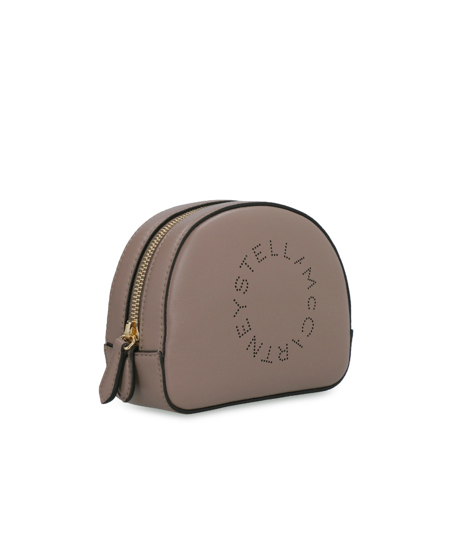 Stella Mccartney Cut Out-logo Zip-up Make Up Bag In Gray